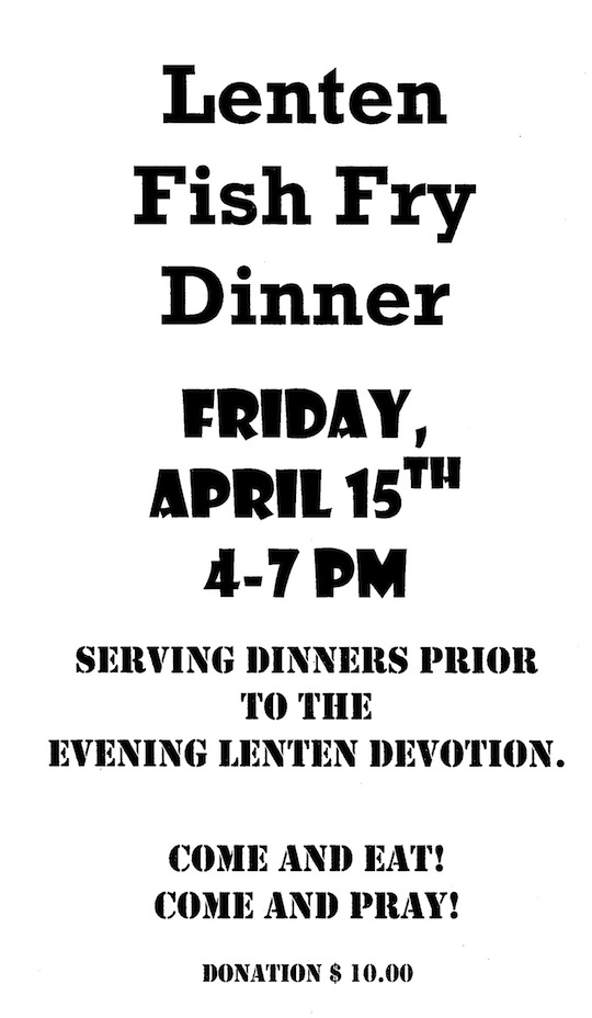 Lenten Fish Fry Dinner Holy Name of Jesus